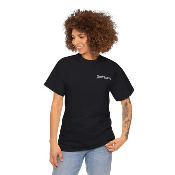 Barstow Industrial Staff Shirt with Custom Name - Unisex Heavy Cotton Tee - Image 3