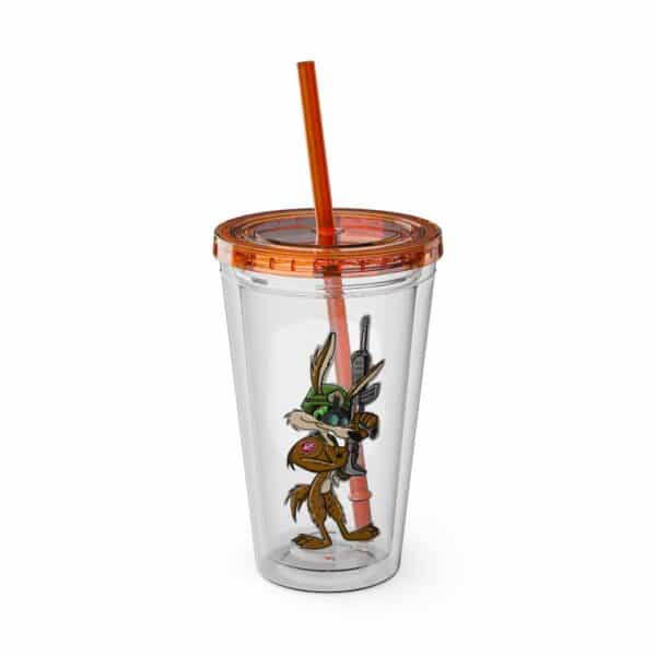 Obi the Coyote Sunsplash Tumbler with Straw, 16oz - 11 Colors - Image 100