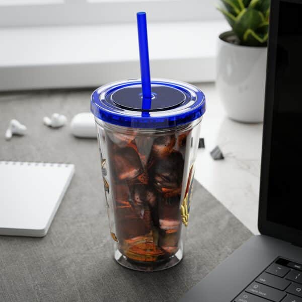 Obi the Coyote Sunsplash Tumbler with Straw, 16oz - 11 Colors - Image 63