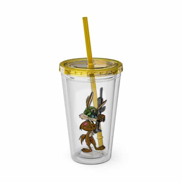 Obi the Coyote Sunsplash Tumbler with Straw, 16oz - 11 Colors - Image 82