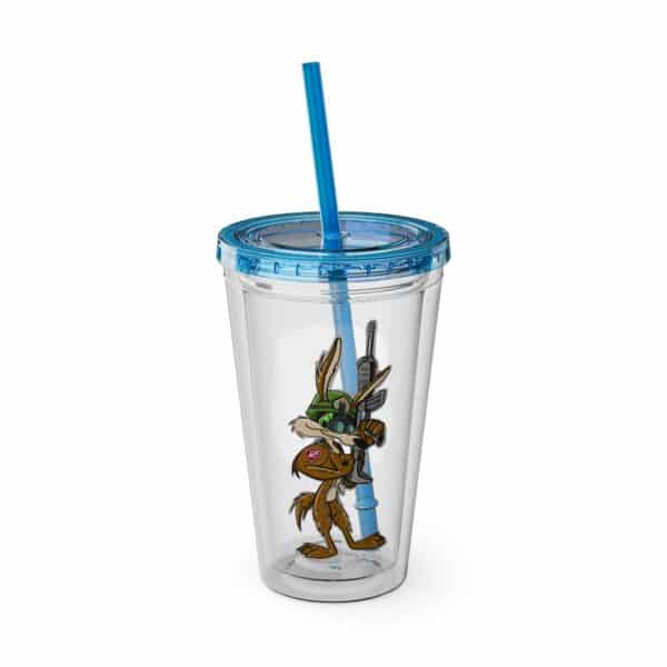 Obi the Coyote Sunsplash Tumbler with Straw, 16oz - 11 Colors - Image 37