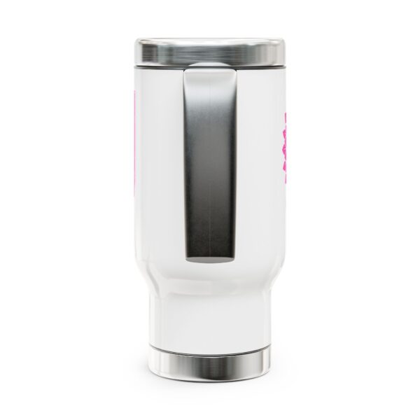 WACH Breast Cancer Awareness Stainless Steel Travel Mug with Handle, 14oz - Image 4