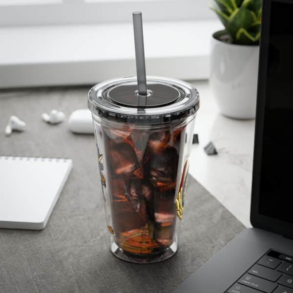 Obi the Coyote Sunsplash Tumbler with Straw, 16oz - 11 Colors - Image 45