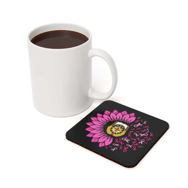 WACH Breast Cancer Awareness Cork Back Coaster - 2 Styles - Image 3