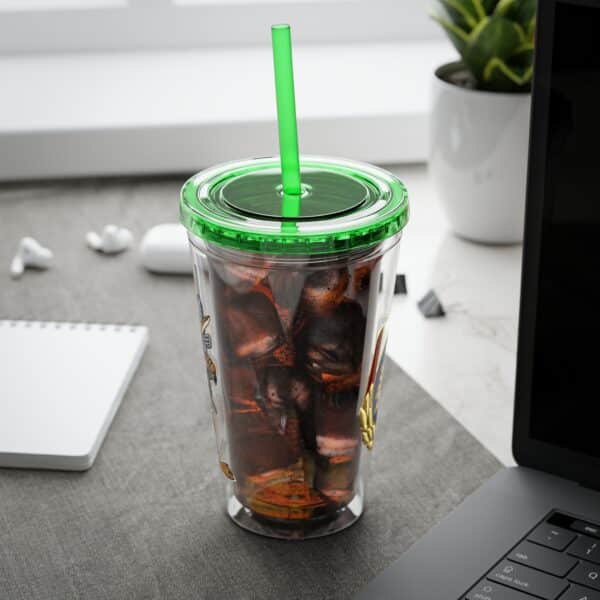 Obi the Coyote Sunsplash Tumbler with Straw, 16oz - 11 Colors - Image 51