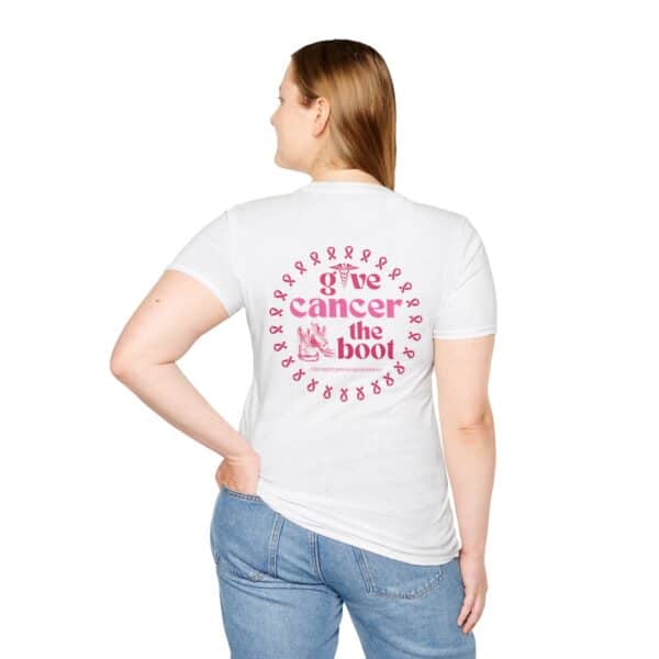 WACH Give Cancer the Boot Unisex Softstyle T-Shirt - Image 18