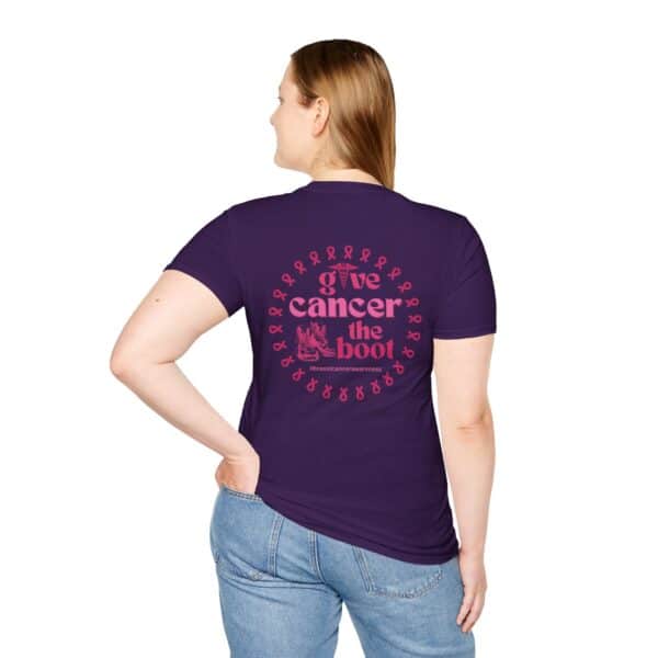 WACH Give Cancer the Boot Unisex Softstyle T-Shirt - Image 78