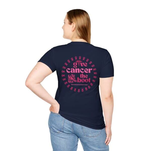 WACH Give Cancer the Boot Unisex Softstyle T-Shirt - Image 66
