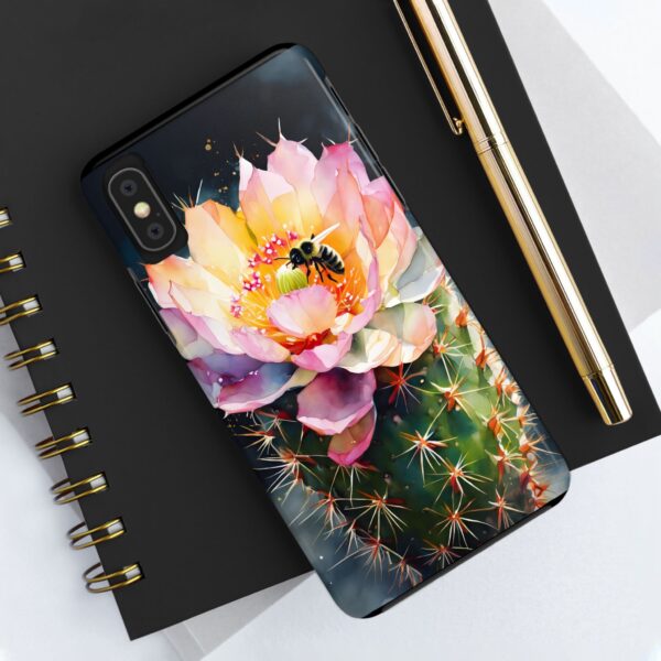 Bee in Cactus Flower Tough Phone Case - Image 7
