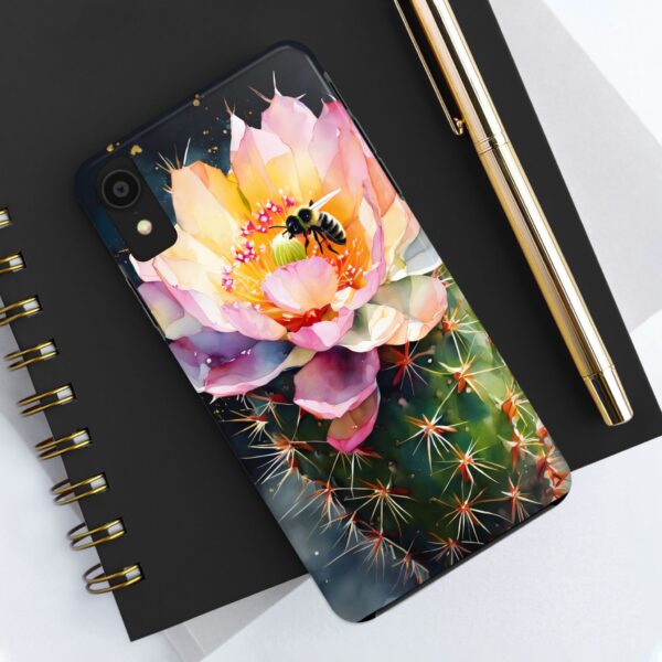 Bee in Cactus Flower Tough Phone Case - Image 5