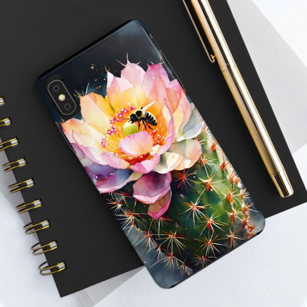 Bee in Cactus Flower Tough Phone Case - Image 9