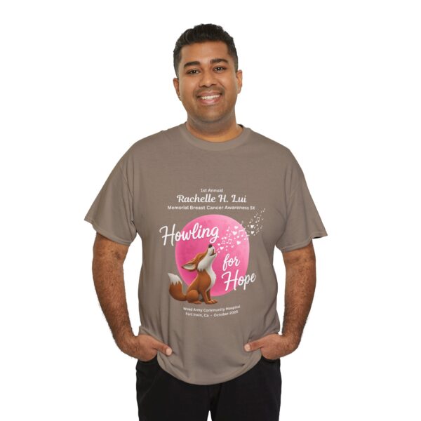 Howling for Hope Unisex Heavy Cotton Tee for Breast Cancer Awareness 2025 - Image 10