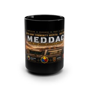 Fort Irwin MEDDAC NTC Tribute Mug - Black 15oz Coffee Cup — Weed Army Community Hospital Gift