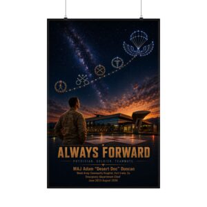 Always Forward Military Tribute Matte Poster — Personalized Airborne Veteran Wall Art